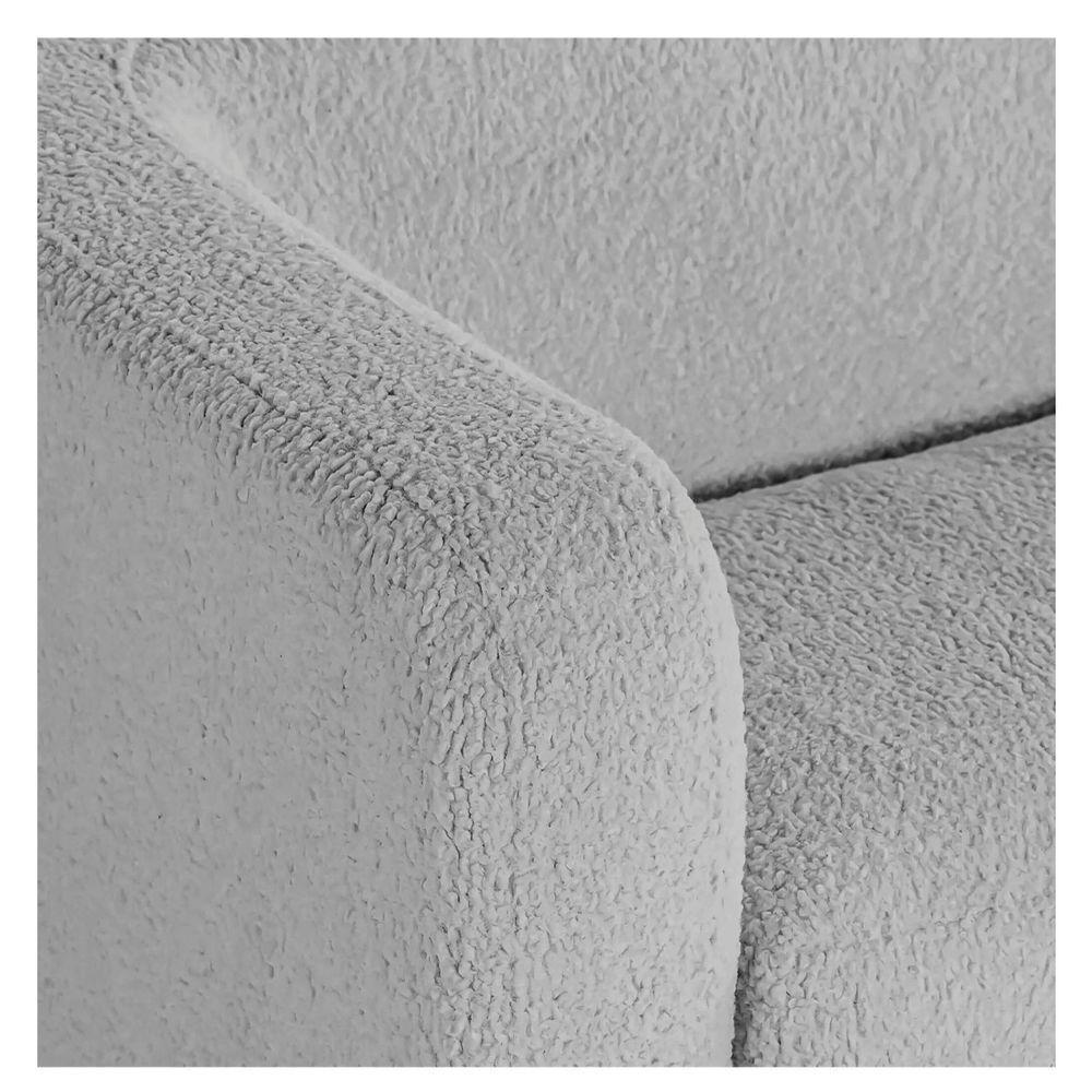 Sofá 3 Lugares Luxo Recepção Escritorio Sala Veneza 180cm Linho Cor Cinza Claro - 2