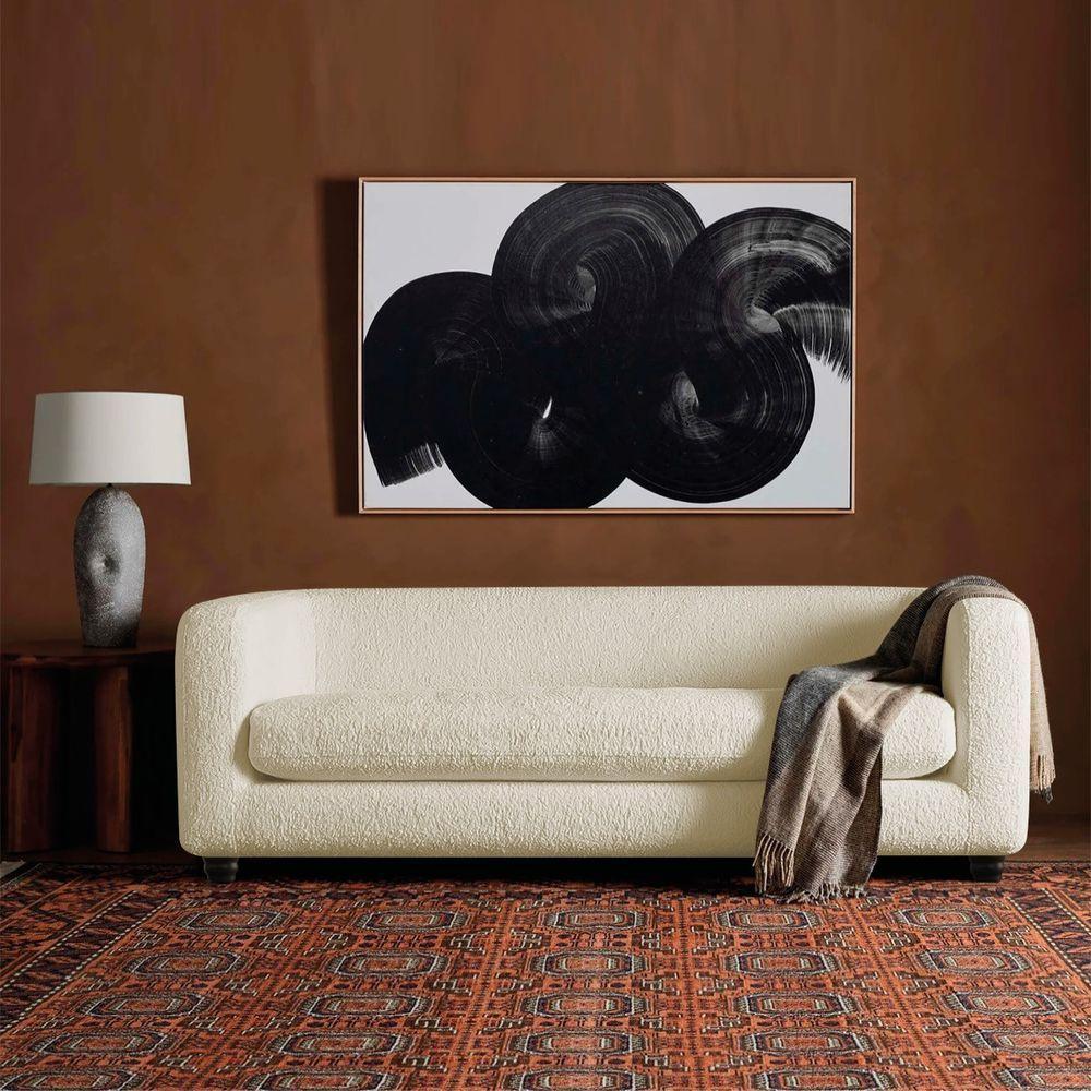 Sofá 3 Lugares Luxo Recepção Escritorio Sala Veneza 180cm Linho Cor Bege - 6