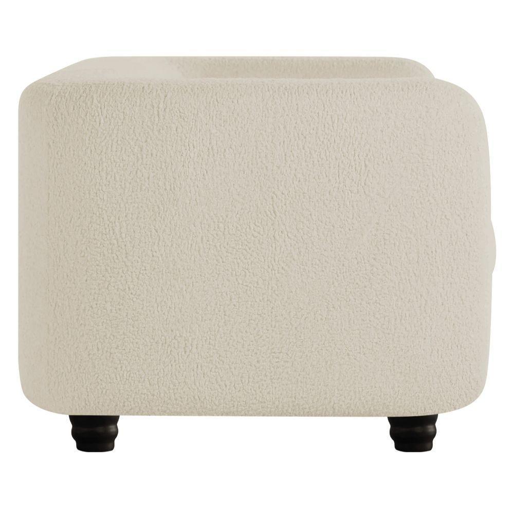 Sofá 3 Lugares Luxo Recepção Escritorio Sala Veneza 180cm Linho Cor Bege - 7