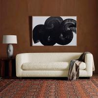 Sofá 3 Lugares Luxo Recepção Escritorio Sala Veneza 180cm Linho Cor Bege - 6