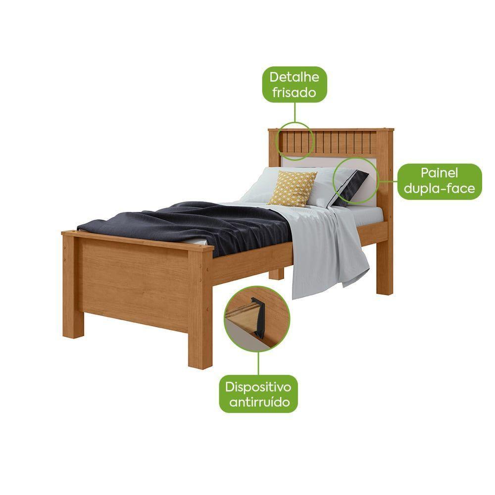 Cama Solteiro Athenas Amendoa Clean Off White. - 5