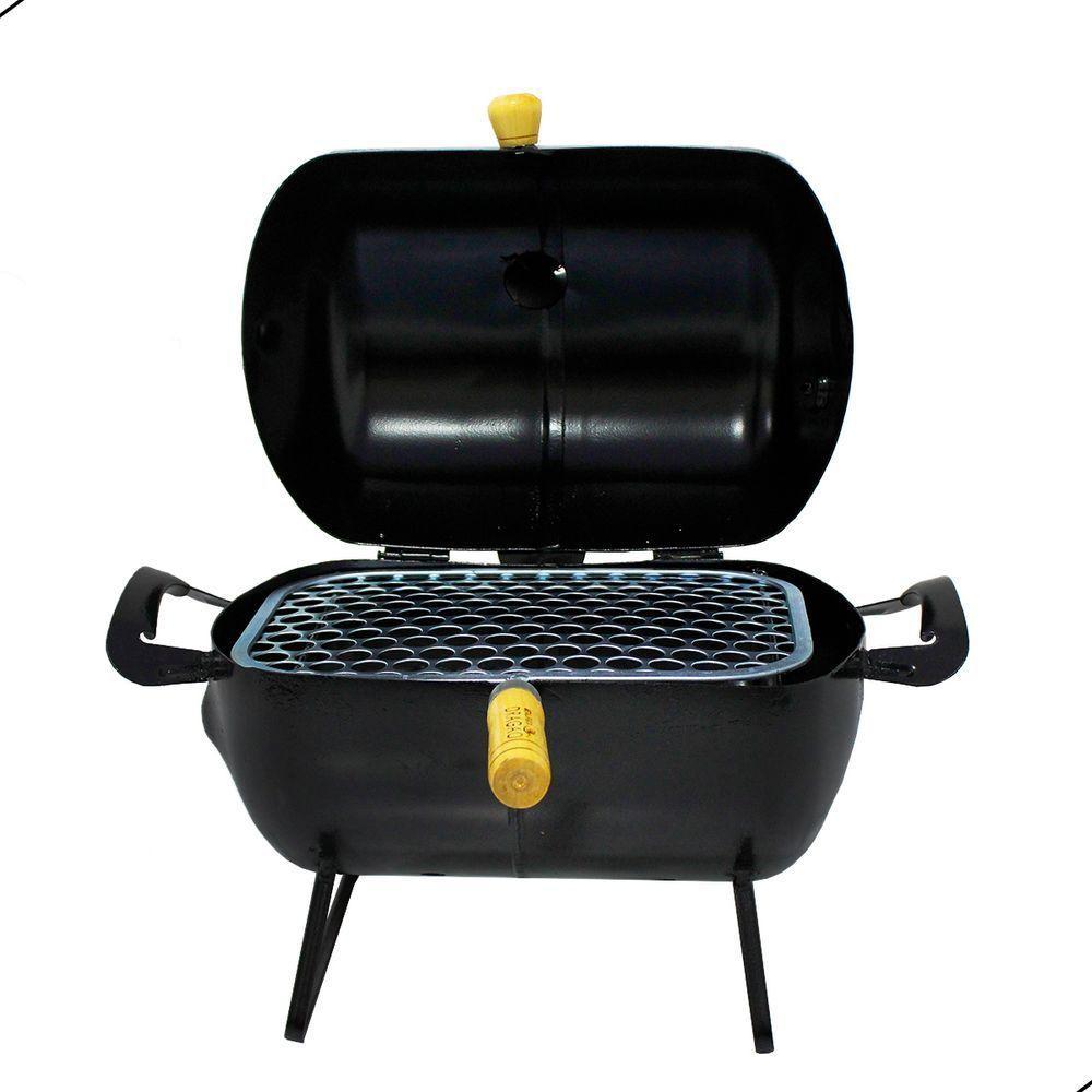 Churrasqueira Bafo Pequena Com Grelha Para Churrasco Preto - 2