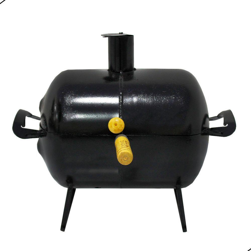 Churrasqueira Bafo Pequena Com Grelha Para Churrasco Preto - 3