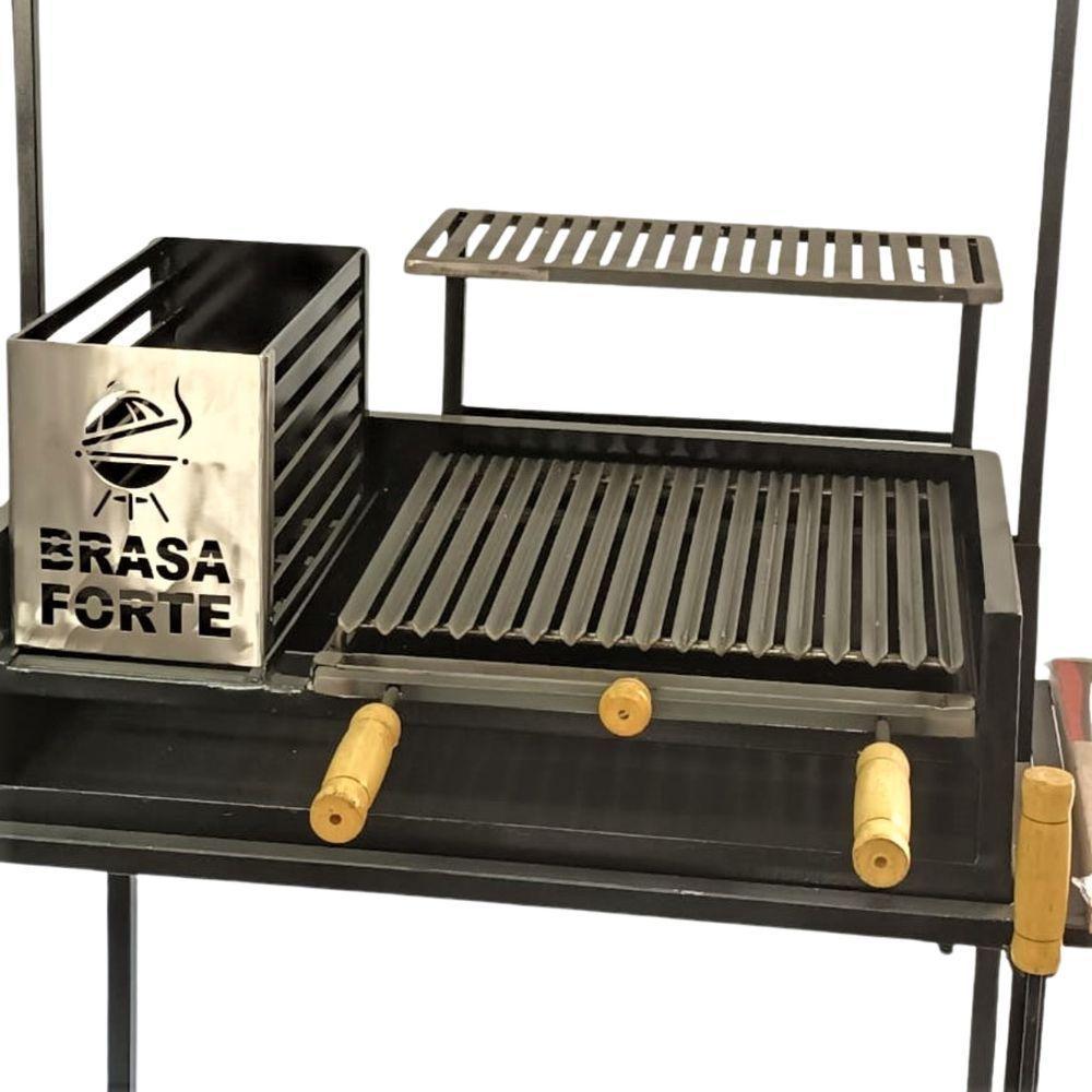 Churrasqueira Brasa Forte Parrilha Pequena Preto - 4