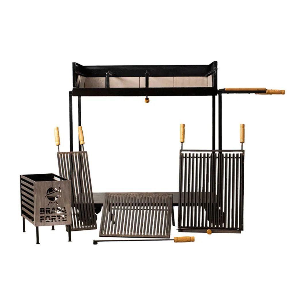 Churrasqueira Parrila Argentina Grande Brasa Forte Preta - 2