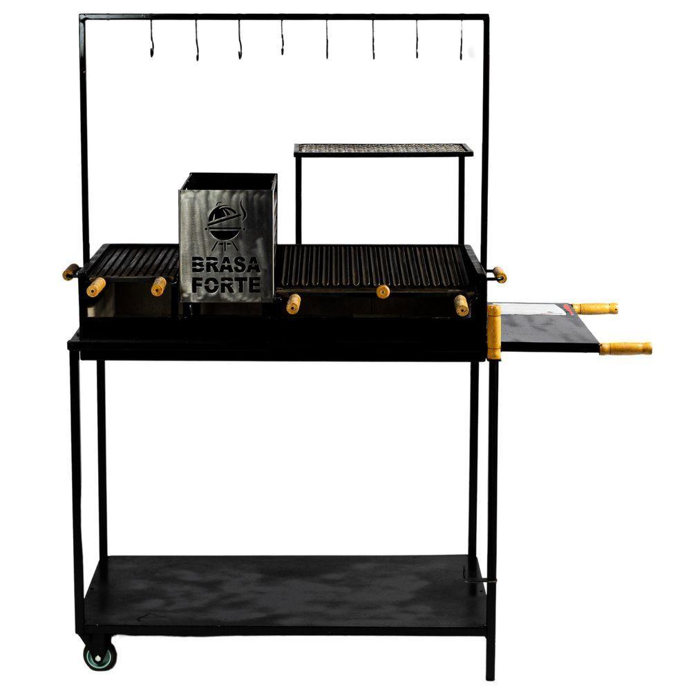 Churrasqueira Parrila Argentina Grande Brasa Forte Preta - 4