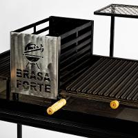 Churrasqueira Parrila Argentina Grande Brasa Forte Preta - 3