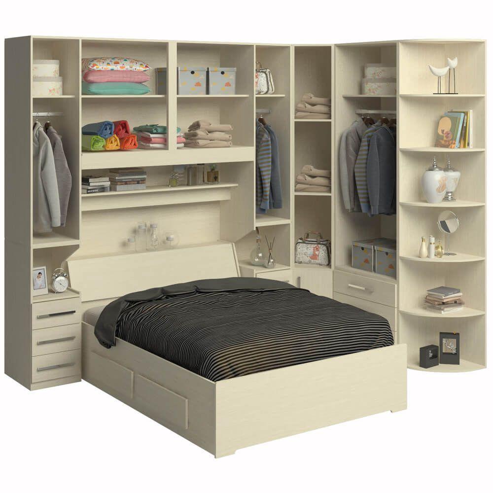 Dormitório Queen Size Sem Cama 1219s Carvalho Claro - 9