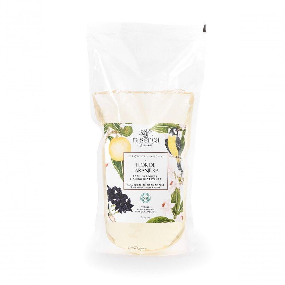 Refil Sabonete Líquido Vegano Hidratante Orquídea Negra E Flor De Laranjeira 500ml - 1