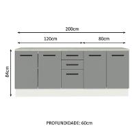 Kit 2 Balcões Multiuso 4 Portas 3 Gavetas Branco - 8