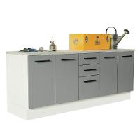 Kit 2 Balcões Multiuso 4 Portas 3 Gavetas Branco - 9