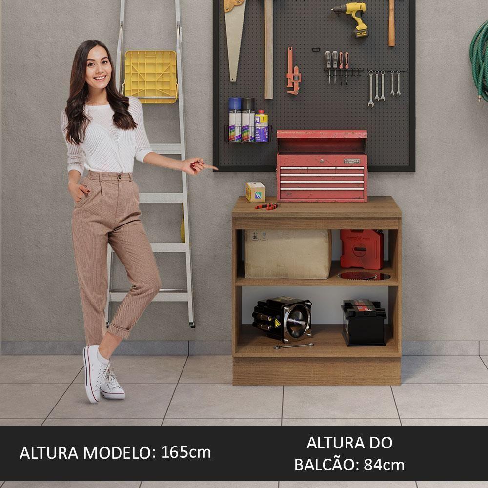 Balcão Multiuso 80cm 2 Portas Rustic/preto Madesa - 2