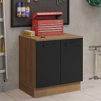 Balcão Multiuso 80cm 2 Portas Rustic/preto Madesa - 1