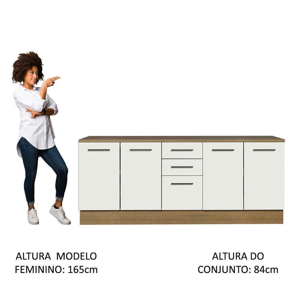 Kit 2 Balcões Multiuso 4 Portas 3 Gavetas Rustic/branco - 10