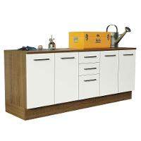 Kit 2 Balcões Multiuso 4 Portas 3 Gavetas Rustic/branco - 9