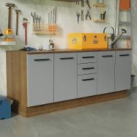 Kit 2 Balcões Multiuso 4 Portas 3 Gavetas Rustic - 1