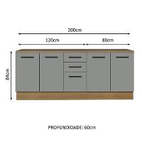 Kit 2 Balcões Multiuso 4 Portas 3 Gavetas Rustic - 9