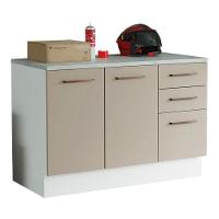 Balcão Multiuso 120cm 2 Portas 3 Gavetas Branco - 9