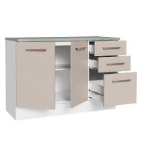 Balcão Multiuso 120cm 2 Portas 3 Gavetas Branco - 10