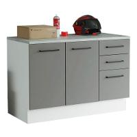 Balcão Multiuso 120cm 2 Portas 3 Gavetas Branco - 6