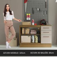 Balcão Multiuso 120cm 2 Portas 3 Gavetas Rustic - 5