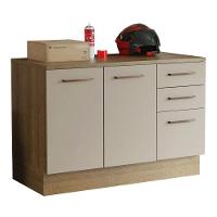 Balcão Multiuso 120cm 2 Portas 3 Gavetas Rustic - 9