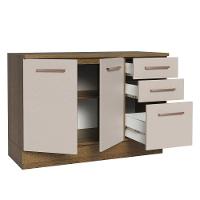 Balcão Multiuso 120cm 2 Portas 3 Gavetas Rustic - 10