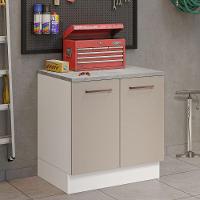 Balcão Multiuso 80cm 2 Portas Branco/crema Madesa - 1