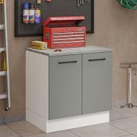 Balcão Multiuso 80cm 2 Portas Branco/cinza Madesa - 1