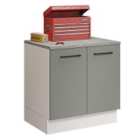 Balcão Multiuso 80cm 2 Portas Branco/cinza Madesa - 9