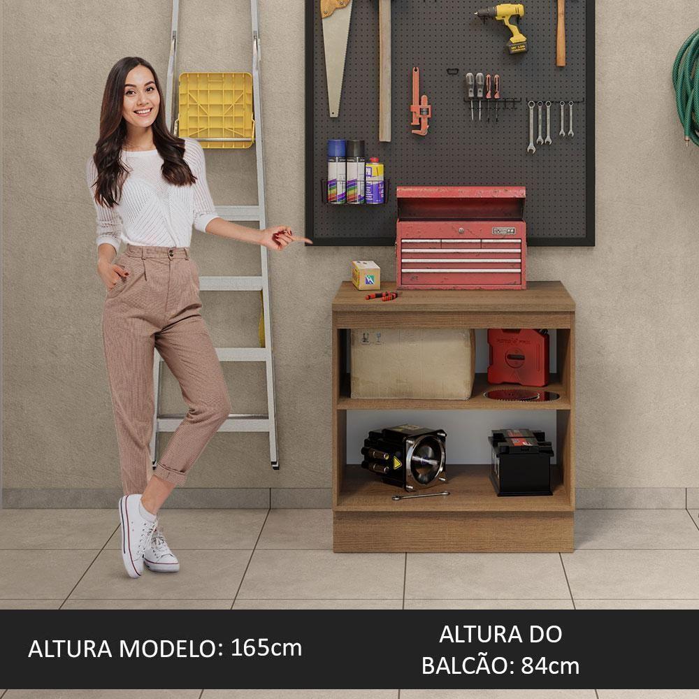 Balcão Multiuso 80cm 2 Portas Rustic/cinza Madesa - 10