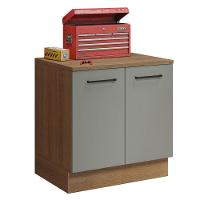 Balcão Multiuso 80cm 2 Portas Rustic/cinza Madesa - 9