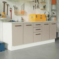 Kit 2 Balcões Multiuso 4 Portas 3 Gavetas Branco - 1