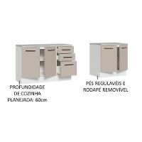 Kit 2 Balcões Multiuso 4 Portas 3 Gavetas Branco - 7