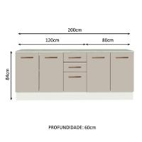 Kit 2 Balcões Multiuso 4 Portas 3 Gavetas Branco - 8