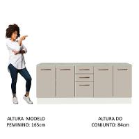 Kit 2 Balcões Multiuso 4 Portas 3 Gavetas Branco - 10