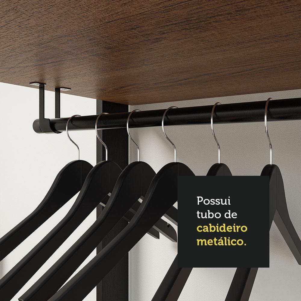 Estante Multiuso 4 Gavetas 258cm Rustic/Preto - 3