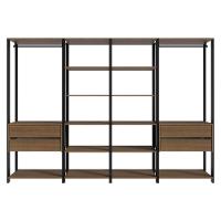 Estante Multiuso 4 Gavetas 258cm Rustic/Preto - 2