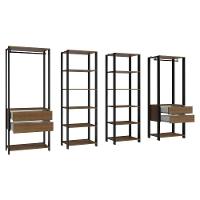 Estante Multiuso 4 Gavetas 258cm Rustic/Preto - 6