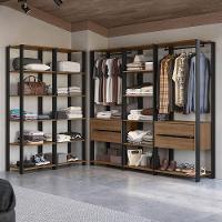 Guarda-roupa Closet Modulado 4 Gavetas 417cm Rustic/preto - 1