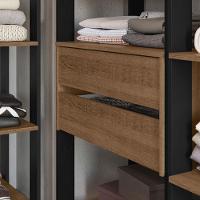 Guarda-roupa Closet Modulado 4 Gavetas 417cm Rustic/preto - 3