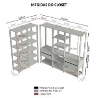 Guarda-roupa Closet Modulado 4 Gavetas 417cm Rustic/preto - 8