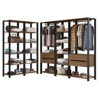 Guarda-roupa Closet Modulado 4 Gavetas 417cm Rustic/preto - 9