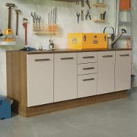 Kit 2 Balcões Multiuso 4 Portas 3 Gavetas Crema - 1