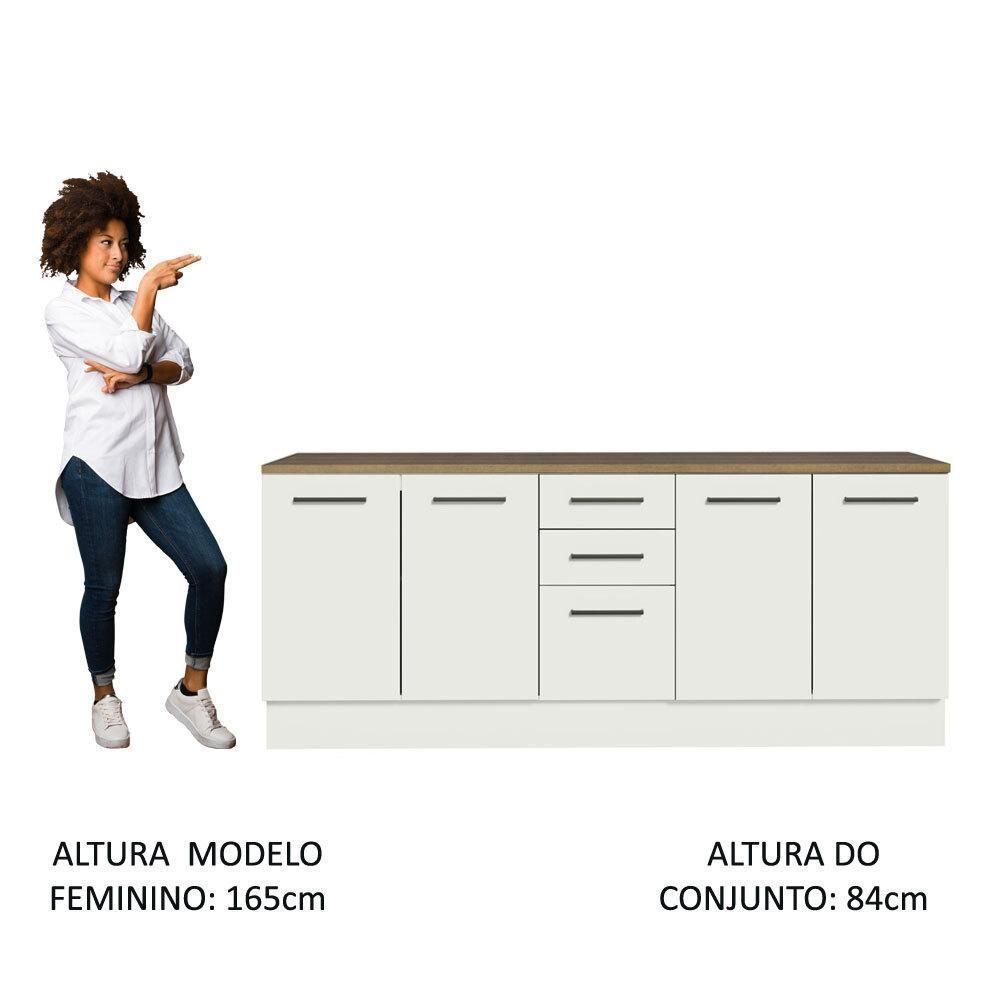 Kit 2 Balcões Multiuso 4 Portas 3 Gavetas Branco/rustic - 10