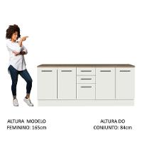 Kit 2 Balcões Multiuso 4 Portas 3 Gavetas Branco/rustic - 10