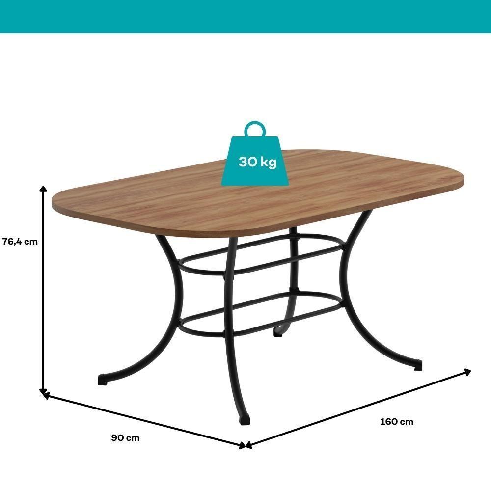 Mesa De Jantar 6 Lugares 1,60m 1547 Carraro Freijó Com Preto - 4