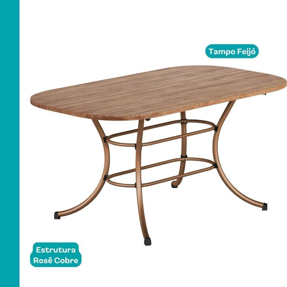Mesa De Jantar 6 Lugares 1,60m 1547 Carraro Freijó Com Rose - 3