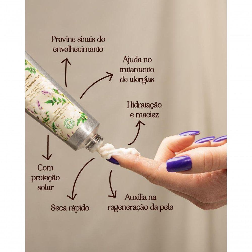 Creme Hidratante Para Mãos Vegano Jasmim Com Murumuru Com Proteção Solar 50g - Com Caixa - 4