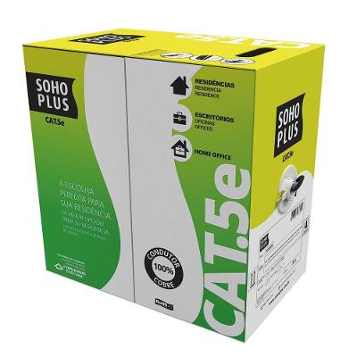 Cabo Lan U-utp Cat.5e 24awg 4 Pares Cmx Uso Externo Caixa C- 305 Metros Preto 100% Cobre 23200174